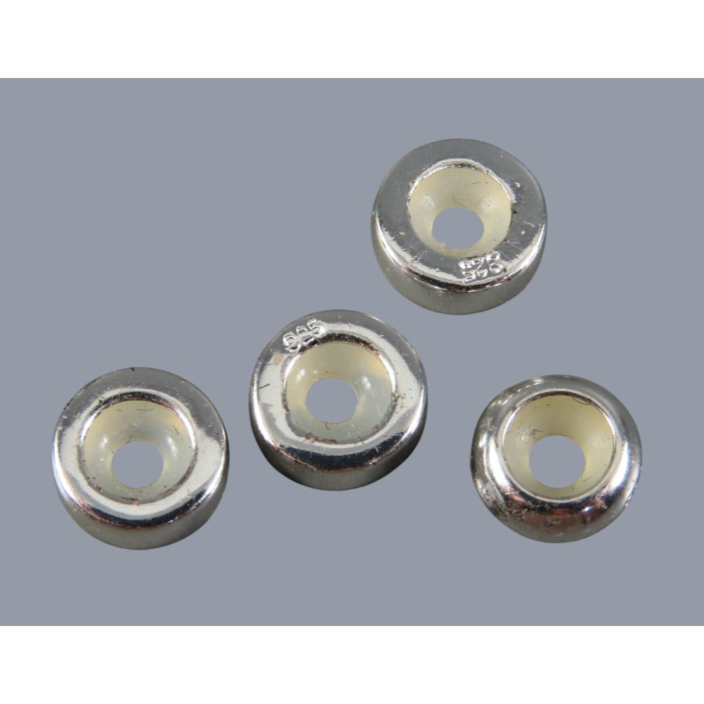 LOT OF 4, Sterling Silver CHARM BRACELET STOPPER BEADS For Cable Chain SILICONE